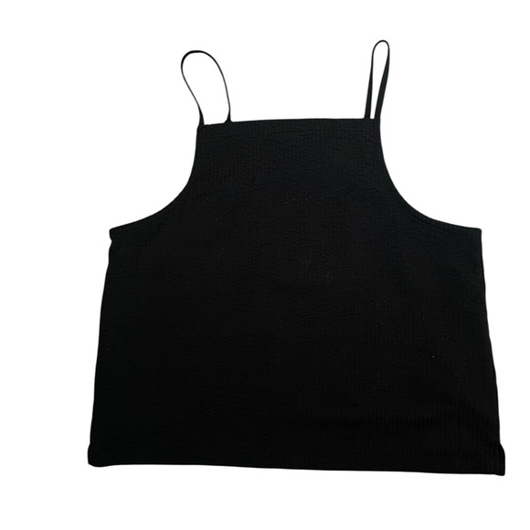 MADEWELL BLACK
SLEEVELESS TEXTURAL
SEERSUCKER APRON TANK
TOP Size Large - Picture 5 of 5